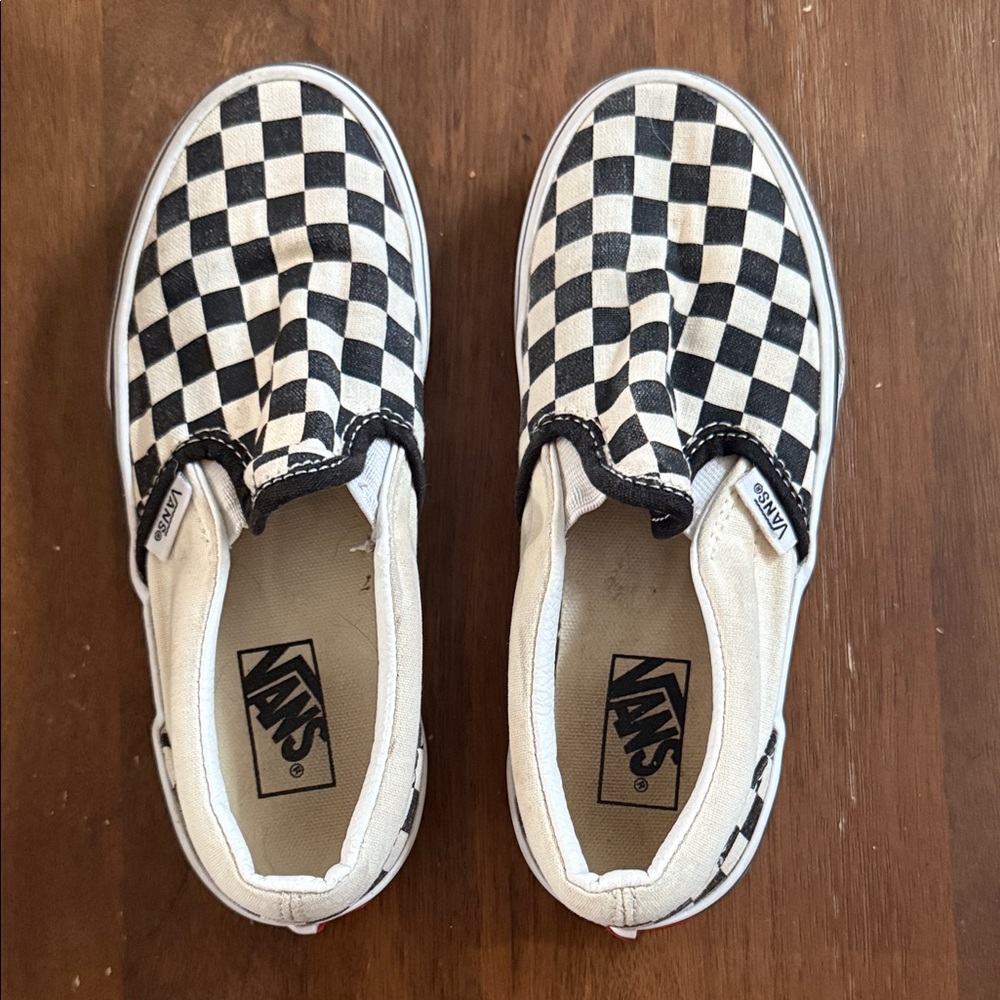 Vans Black and White Checkered Kids Sneakers